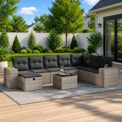 Comfortable 9 Piece Garden Sofa Set for Relaxation