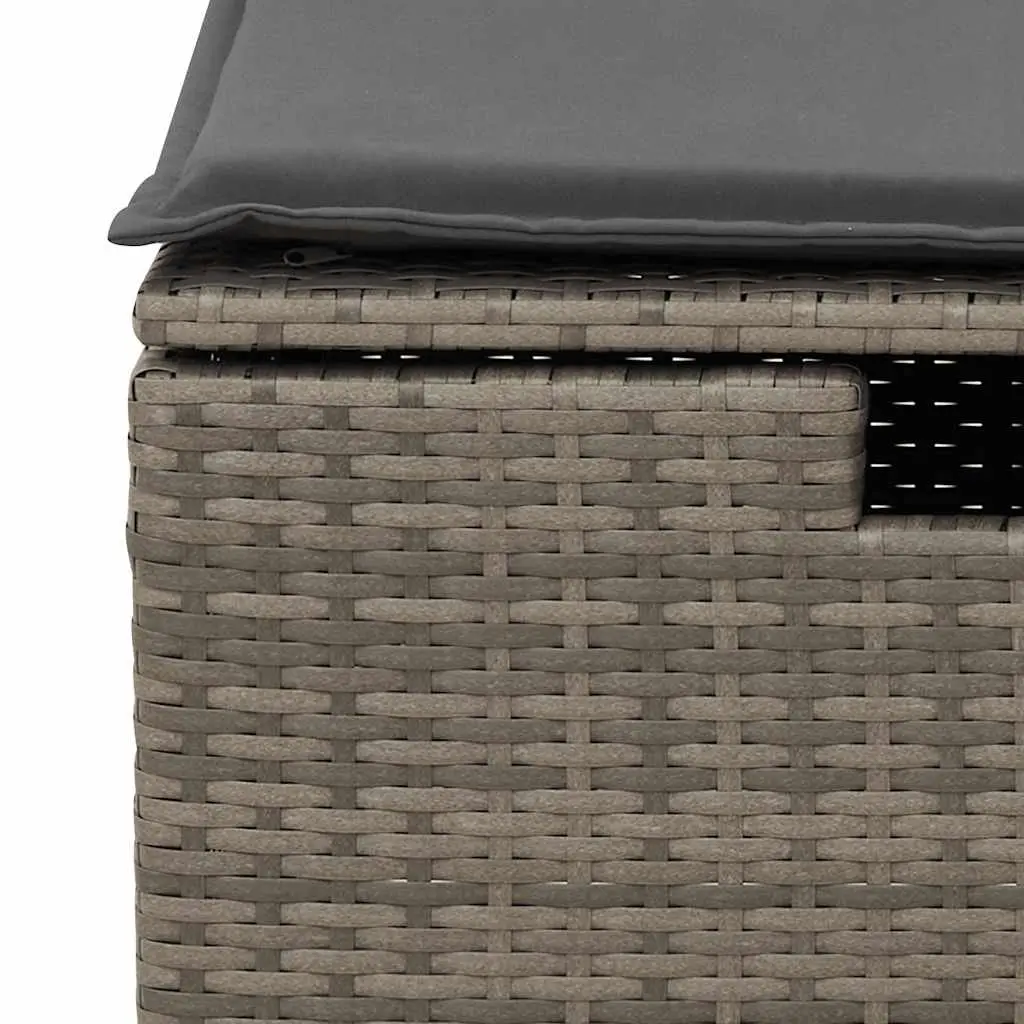 Garden Sofa Set 8 Piece Outdoor Furniture Modular Grey Poly Rattan Patio Lounge