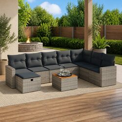 Comfortable 9 Piece Grey Sofa Set for Your Patio
