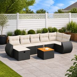 Reliable 8-Piece Garden Sofa Set with Built-In Storage