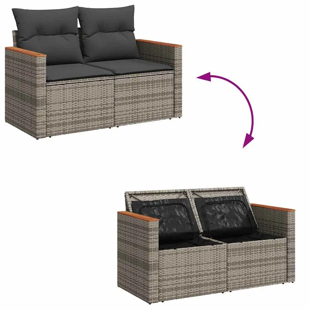 Garden Sofa Set 5 Piece Outdoor Furniture Sectional with Cushions Grey