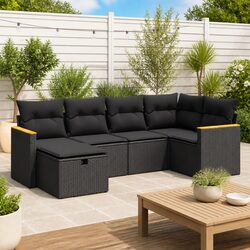Comfortable 6 Piece Garden Sofa Set with Storage Solutions