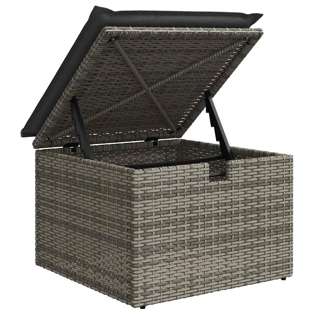 Garden Sofa Set 7 Piece Grey Poly Rattan Outdoor Furniture Patio Lounge