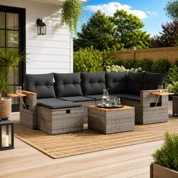 Affordable and Reliable 7 Piece Grey Outdoor Sofa Set