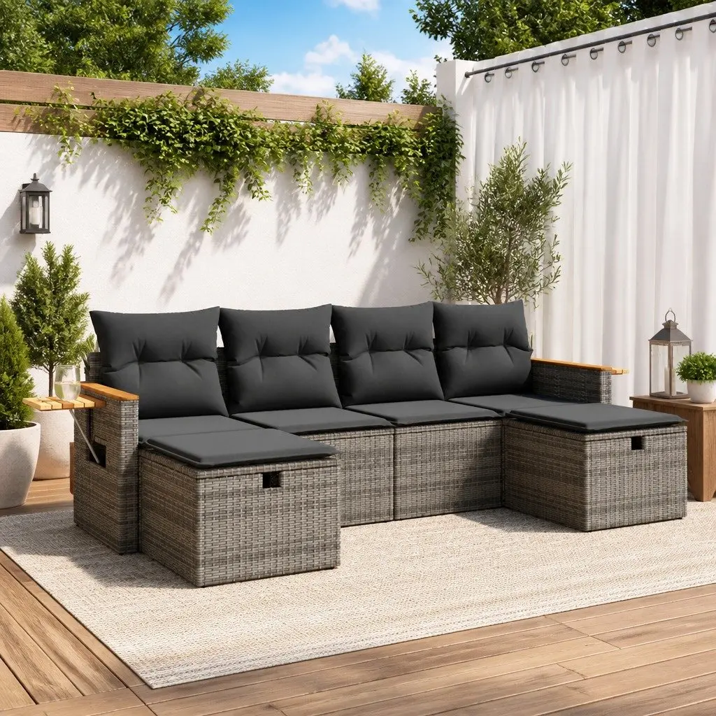 Garden Sofa Set with Storage Bags in Grey