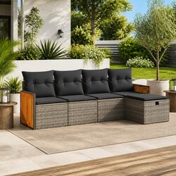 5-Piece Grey Garden Sofa Set: Comfort Meets Value