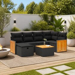 Comfort Meets Value in the 7 Piece Garden Sofa Set