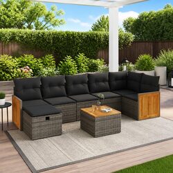 Comfortable and Value-Packed 8 Piece Garden Sofa Set