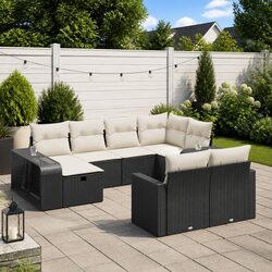 Comfortable 10 Piece Garden Sofa Set with Storage