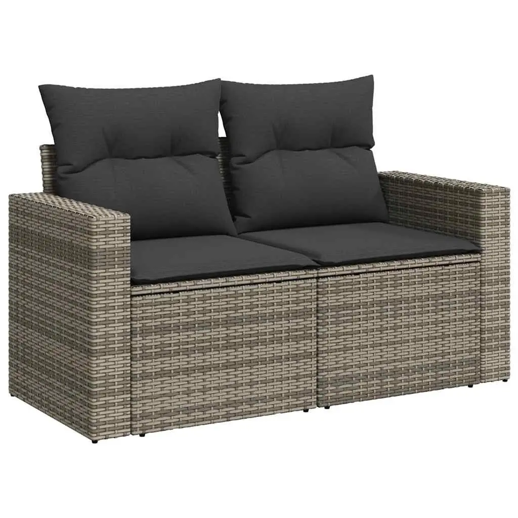 Garden Sofa Set 10 Piece Outdoor Furniture Grey Poly Rattan Patio Lounge