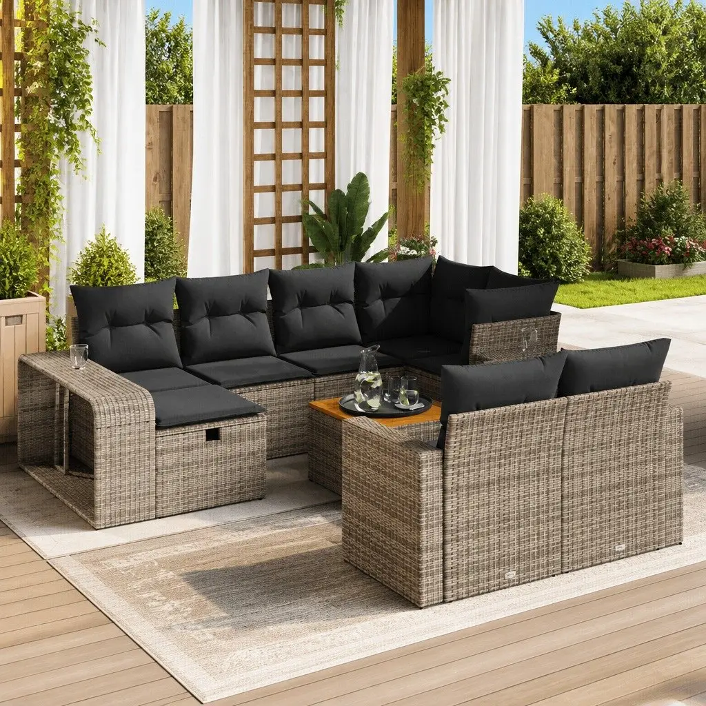 Garden Sofa Set 11 Piece Grey Outdoor Furniture Patio Seating