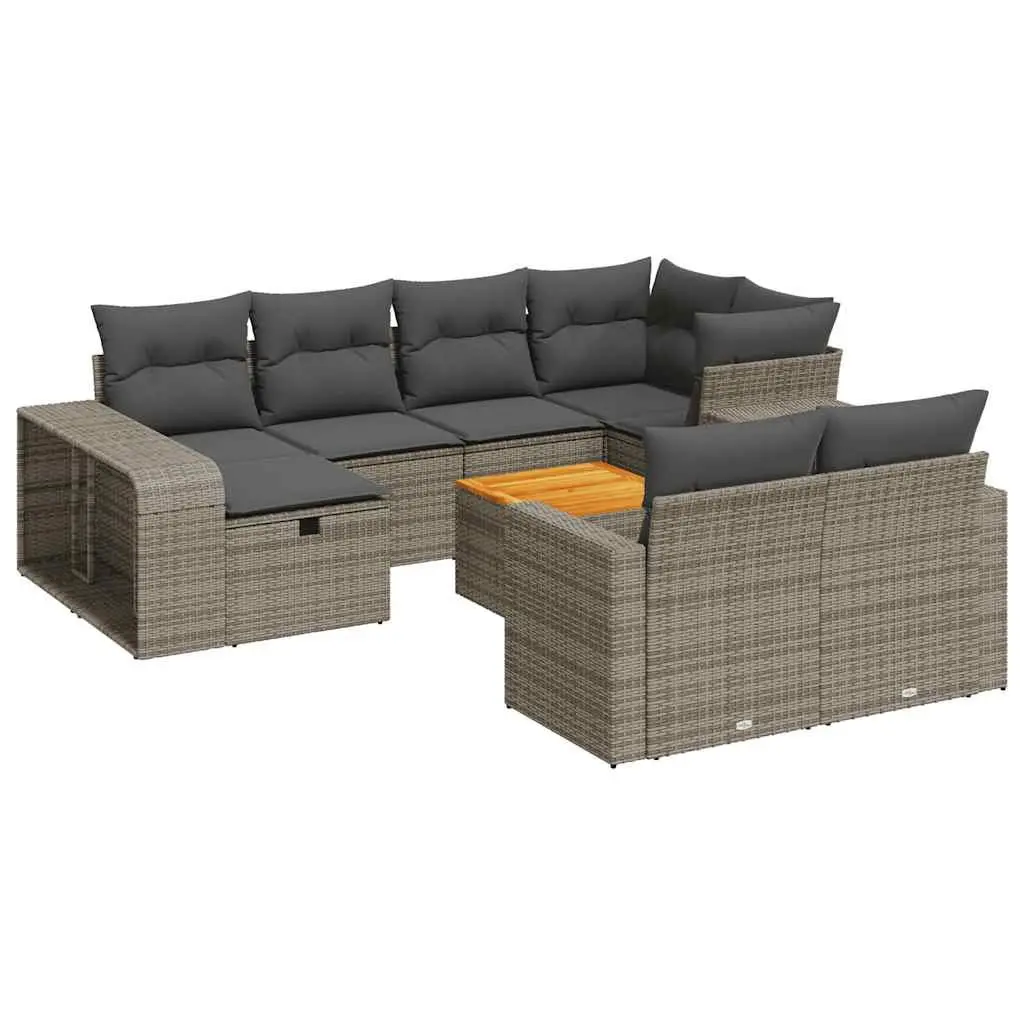 Garden Sofa Set 11 Piece Grey Outdoor Furniture Patio Seating