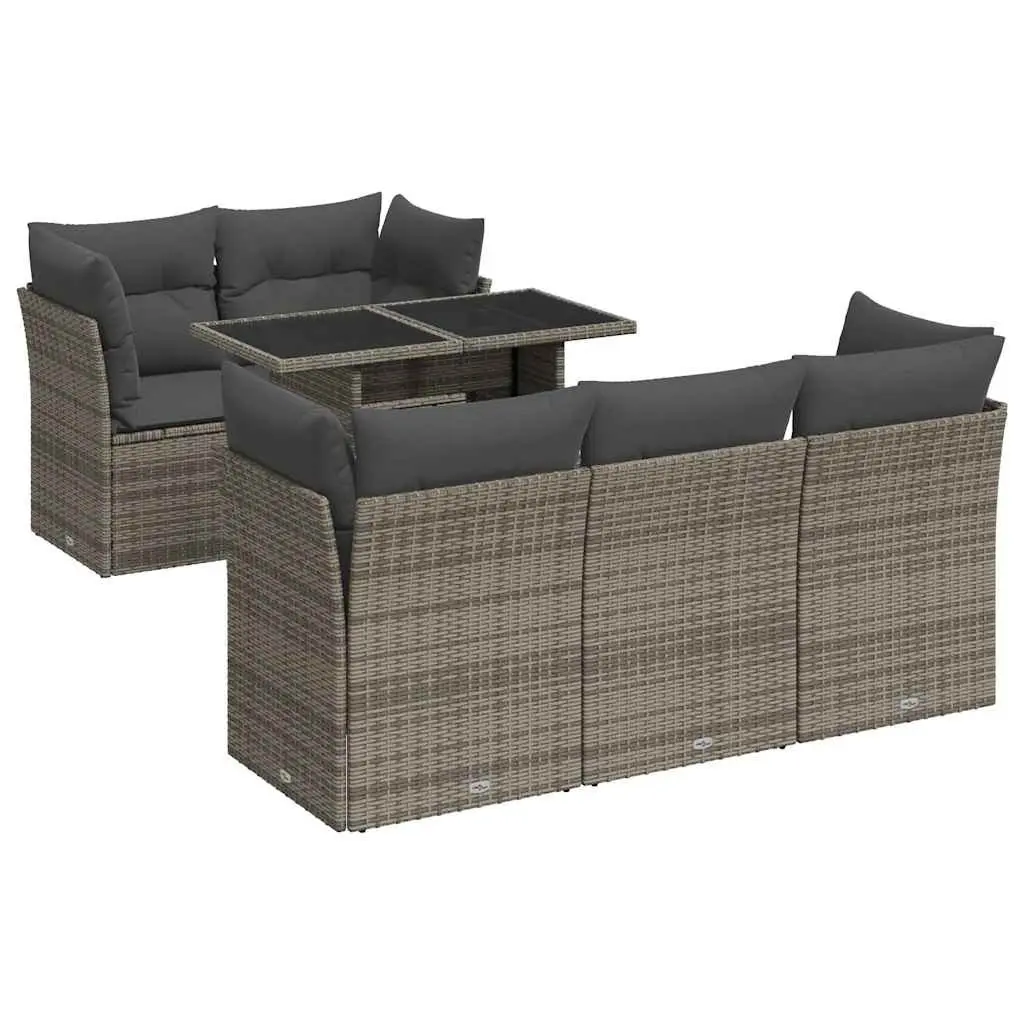 6-Piece Grey Garden Sofa Set