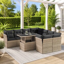 Comfort and Value in a 9 Piece Garden Sofa Set