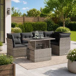 Comfortable 6-Piece Garden Sofa Set with Storage