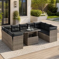 Comfortable 10-Piece Garden Sofa Set with Practical Features