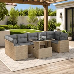 Comfortable and Practical 8-Piece Garden Sofa Set