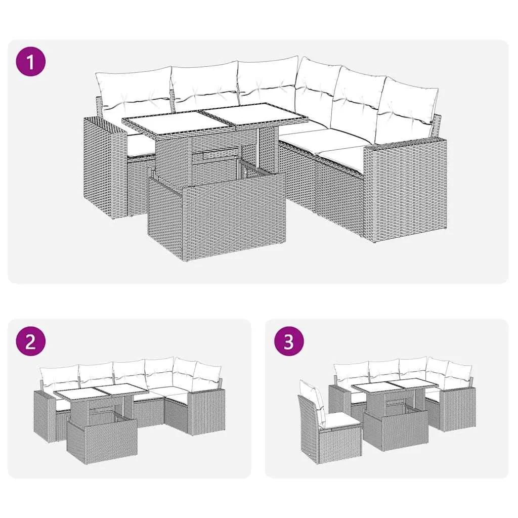 6-Piece Outdoor Sofa Set with Storage Bags