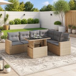 Warm and Practical 7 Piece Sofa Set for Outdoors