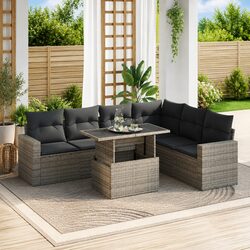 Practical 7 Piece Garden Sofa Set with Storage Options