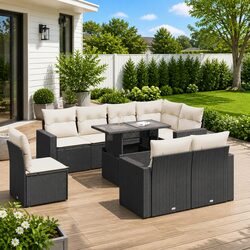 Comfortable and Practical 9-Piece Garden Sofa Set