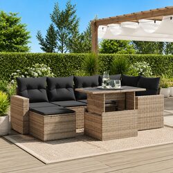 Reliable 7-Piece Garden Sofa Set with Practical Features