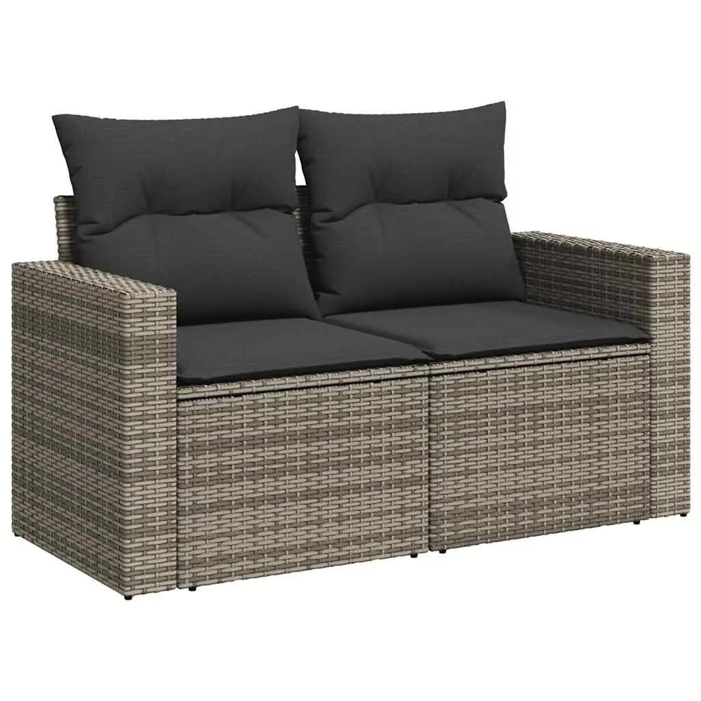 Garden Sofa Set 8 Piece Grey Outdoor Patio Furniture with Storage Cushions