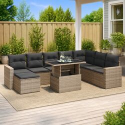 Value and Comfort with a 9 Piece Outdoor Sofa Set