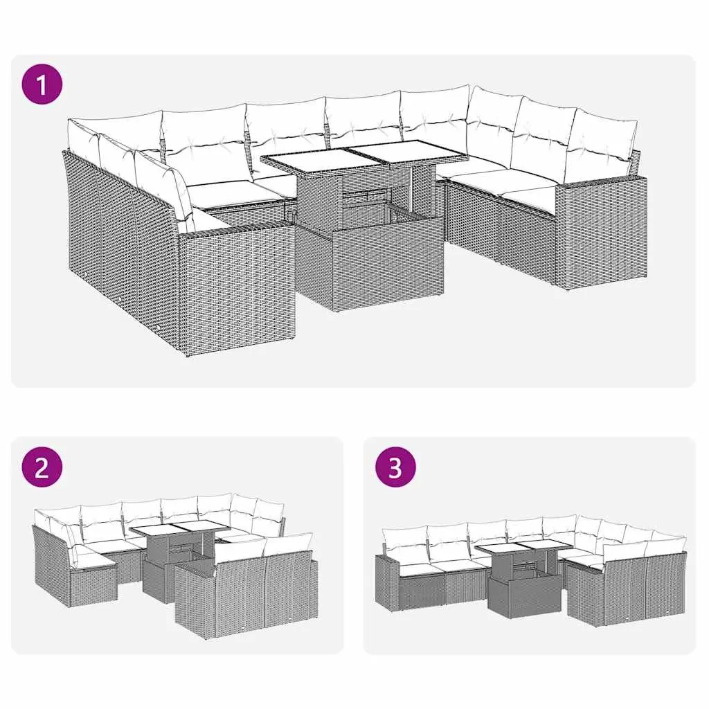 10 Piece Garden Sofa Set