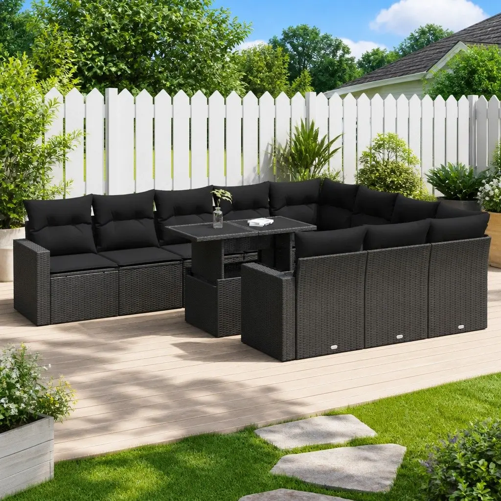 11-Piece Garden Sofa Set with Storage Solutions