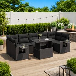 Reliable 8 Piece Outdoor Sofa Set with Cushion Storage