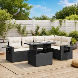 Comfortable 6 Piece Garden Sofa Set with Storage