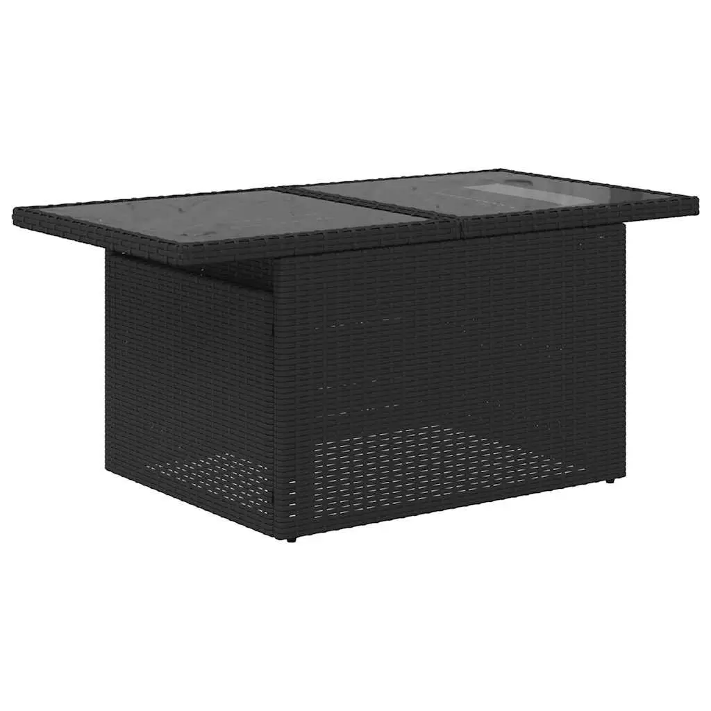 Garden Sofa Set Outdoor Furniture 7 Piece Poly Rattan Black