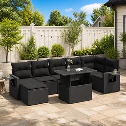Warm and Practical 8 Piece Garden Sofa Set for Outdoor Living