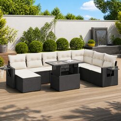 Comforting 9-Piece Outdoor Sofa Set with Cushions