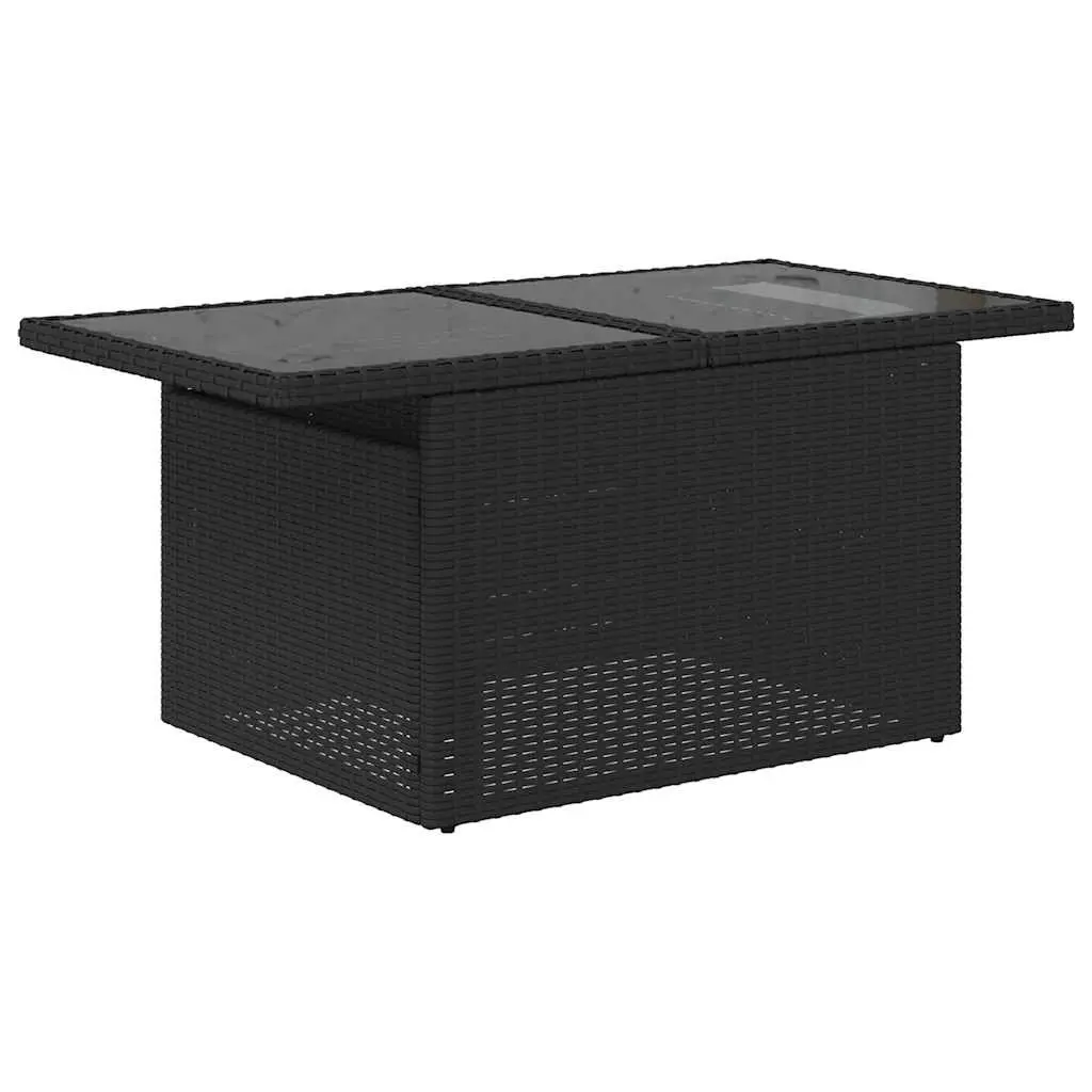 Garden Sofa Set Outdoor Furniture 10 Piece Patio Lounge Black Poly Rattan