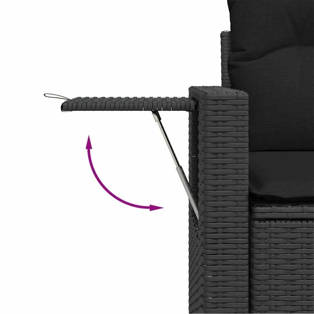 Garden Sofa Set 11 Piece Outdoor Furniture Patio Sectional Black PE Rattan