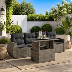 Comfortable 5 Piece Garden Sofa Set with Storage Features