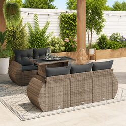 Welcoming Grey 6-Piece Garden Sofa Set with Storage