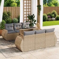 Comfortable 7 Piece Garden Sofa Set with Storage Solutions