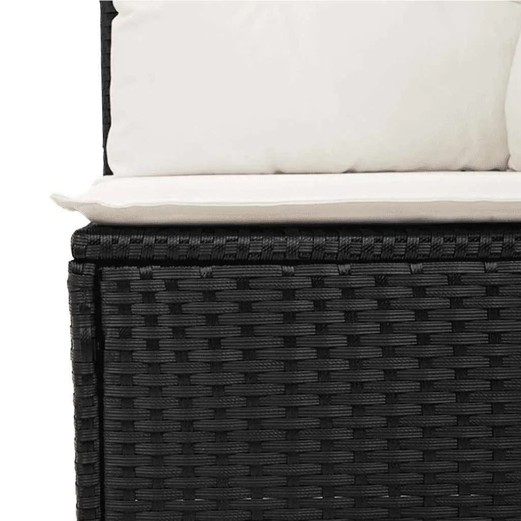 Outdoor Sofa Set 6 Piece Garden Patio Furniture Storage Cushions Adjustable Black