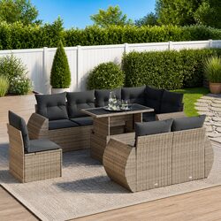 Reliable 9 Piece Outdoor Sofa Set with Storage Options