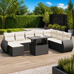 Reliable 9 Piece Garden Sofa Set with Storage