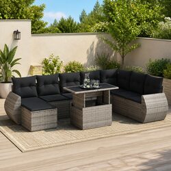 Reliable 9-Piece Outdoor Sofa Set with Practical Features