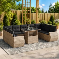 Reliable 10-Piece Grey Modular Sofa Set for Your Patio