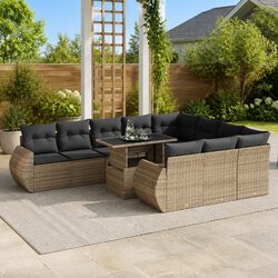 Comfortable and Affordable Grey 11-Piece Garden Sofa Set
