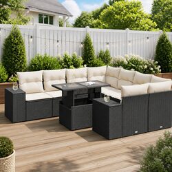 Reliable 9-Piece Garden Sofa Set with Storage and Comfort