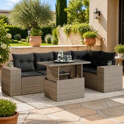 Practical Garden Sofa Set: 6 Pieces for Outdoor Use