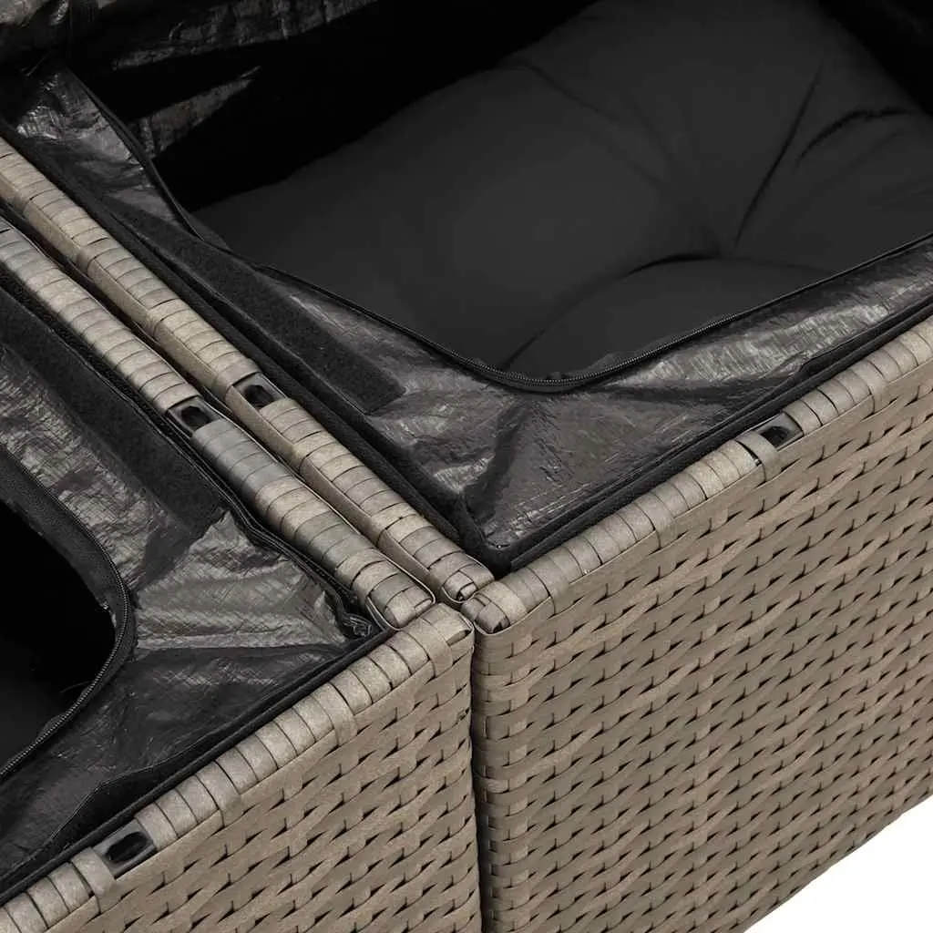 Garden Sofa Set 9 Piece Grey Outdoor Furniture Patio Seating with Storage