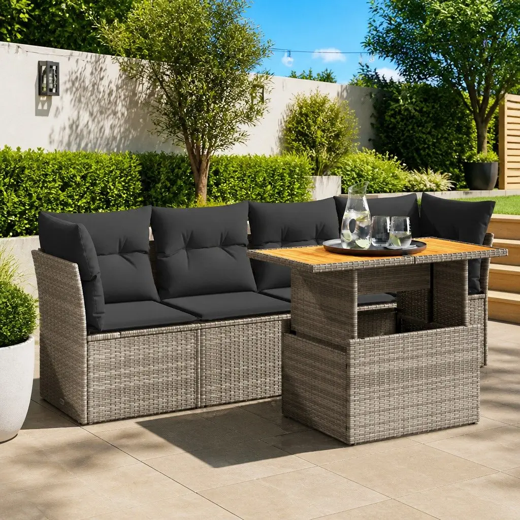 Grey 5-Piece Garden Sofa Set That Lasts